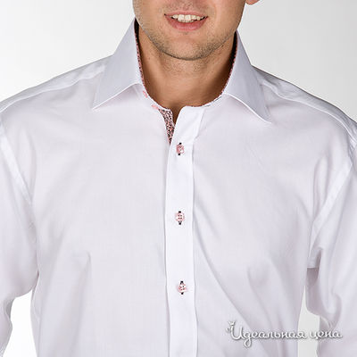 Мужская  рубашка белая с розовым