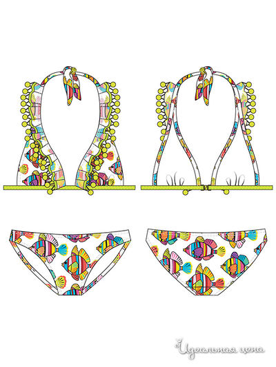 Купальник Arina, цвет цвет белый / салатовый