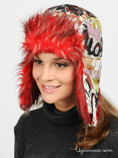 Шапка-ушанка Imojo, цвет цвет бежевый / мультиколор