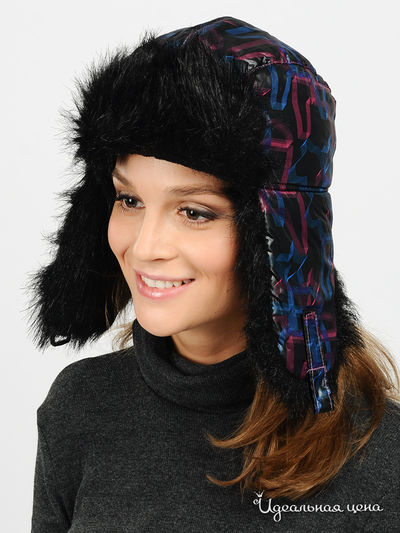 Шапка-ушанка Imojo, цвет цвет черный / фиолетовый