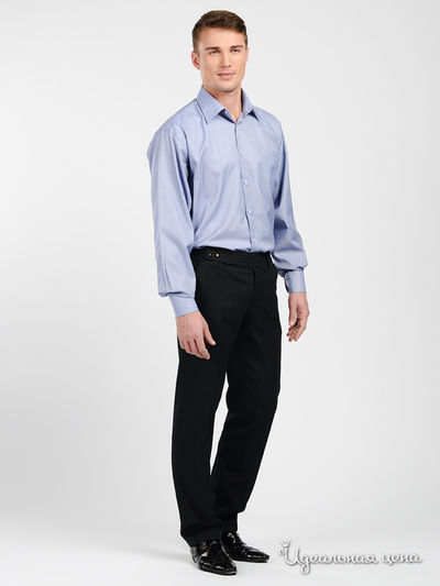 Рубашка LARIO COVALDI мужская, цвет синий / белый