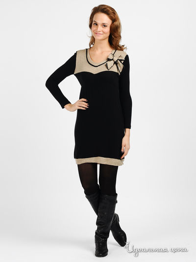 Платье Rinascimento, цвет цвет черный / бежевый