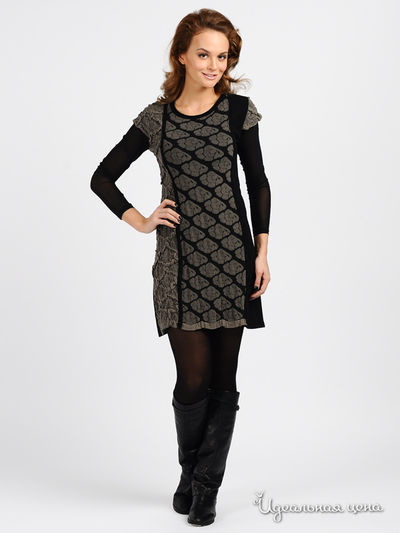 Платье OKCU, цвет цвет черный / серо-бежевый