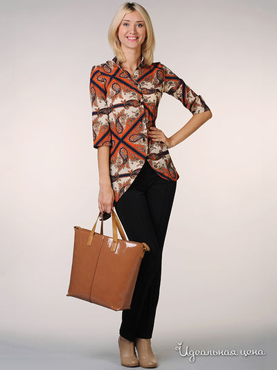 Блуза May Be, цвет цвет оранжевый / синий