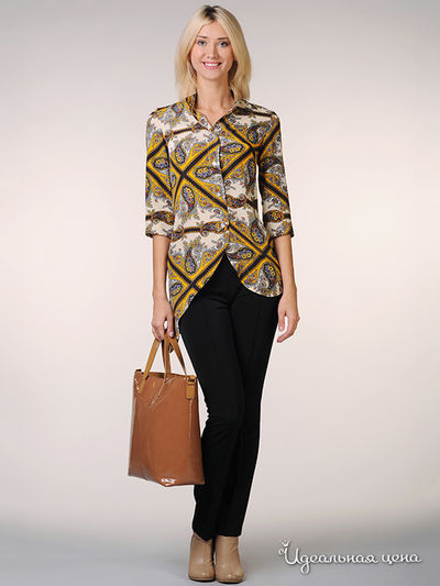 Блуза May Be, цвет цвет желтый / красный / коричневый