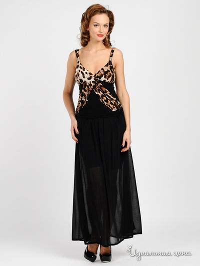 Топ Progress, цвет цвет черный / принт леопард