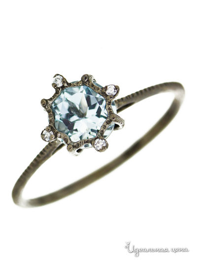 Кольцо Charme, цвет цвет голубой / белый