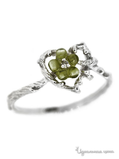 Кольцо Charme, цвет цвет зеленый / белый