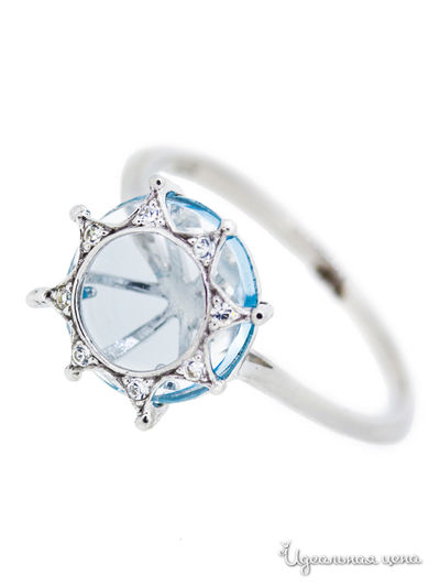 Кольцо Charme, цвет цвет голубой / белый