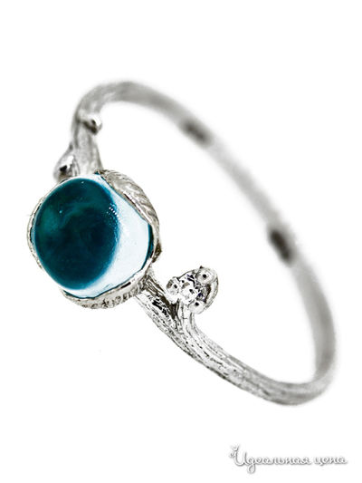 Кольцо Charme, цвет цвет голубой / белый