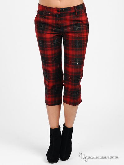 Капри GAS, цвет цвет красный / принт клетка