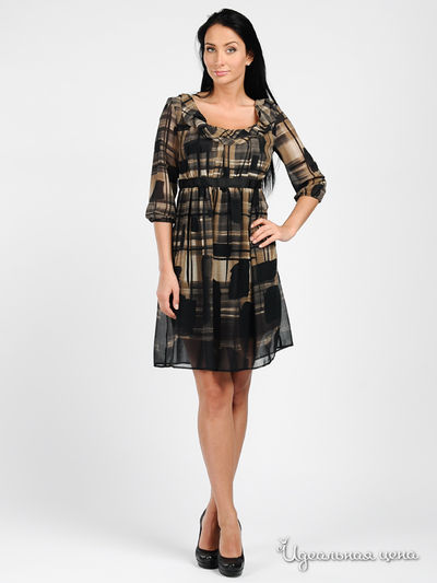 Платье GAS, цвет цвет песочный / черный