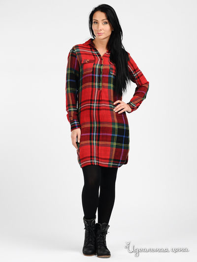 Туника GAS, цвет цвет красный / принт клетка