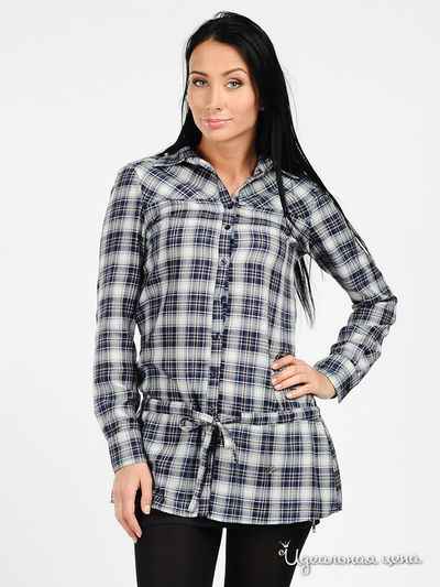 Туника GAS, цвет цвет синий / принт клетка