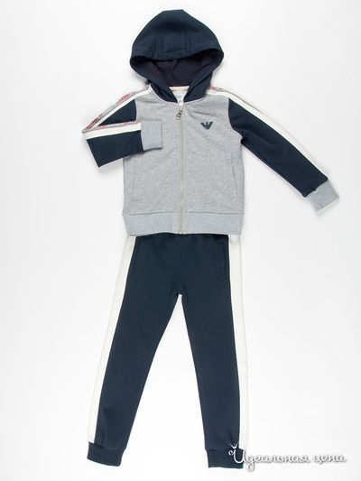 Костюм спортивный Armani junior для мальчика, цвет серый / темно-синий