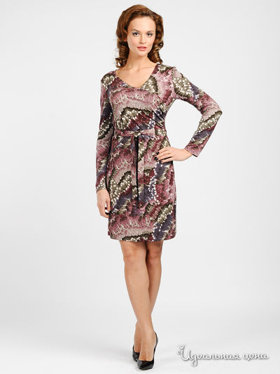 Платье Capriz, цвет цвет сиреневый / принт перья