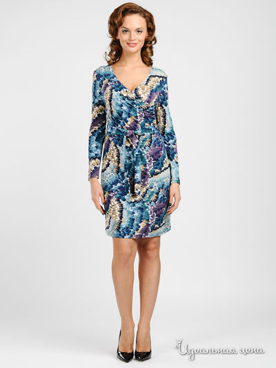 Платье Capriz, цвет цвет голубой / принт перья