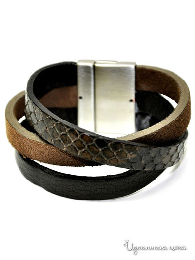 Браслет Puntotres, цвет цвет темно-коричневый / черный