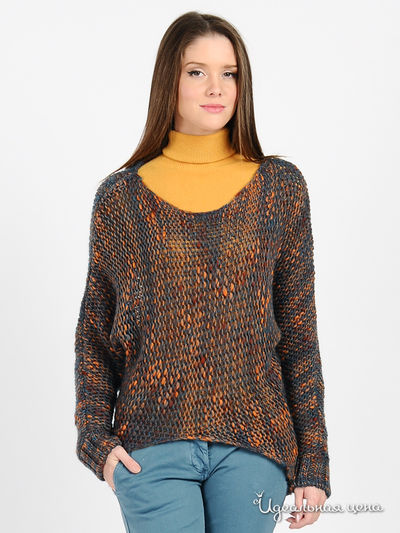 Джемпер Pois, цвет цвет голубой / оранжевый