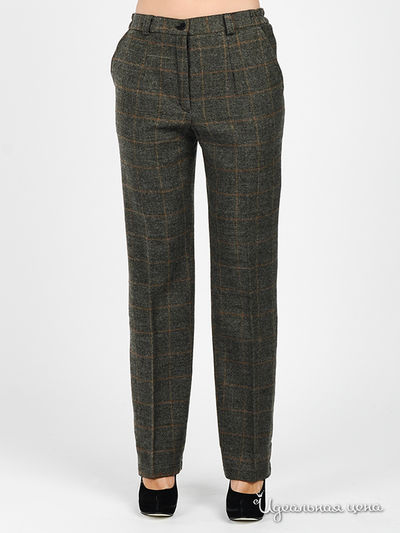 Брюки Gabriela, цвет цвет зелено-серый / принт клетка