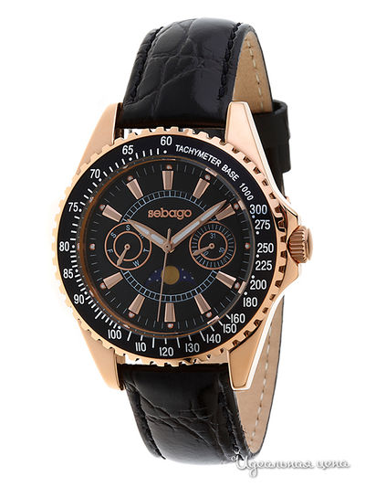 Часы Sebago, цвет цвет золотой / черный