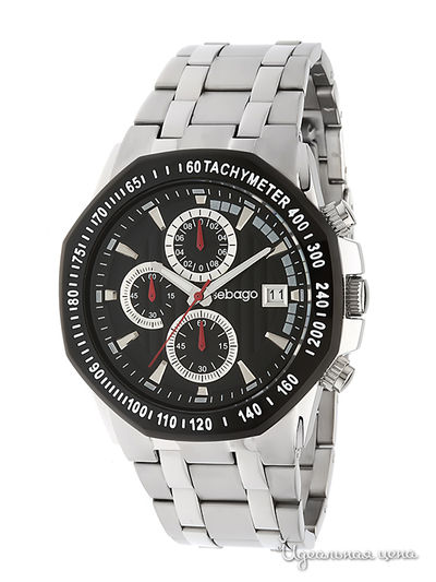 Часы Sebago, цвет цвет черный / серебристый