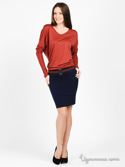 Платье Silvian Heach, цвет цвет кирпичный / темно-синий