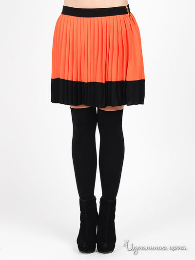 Юбка Silvian Heach, цвет цвет черный / огнено-оранжевый
