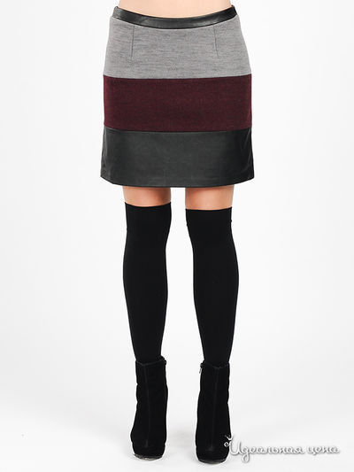 Юбка Silvian Heach, цвет цвет серый / гранатовый / черный