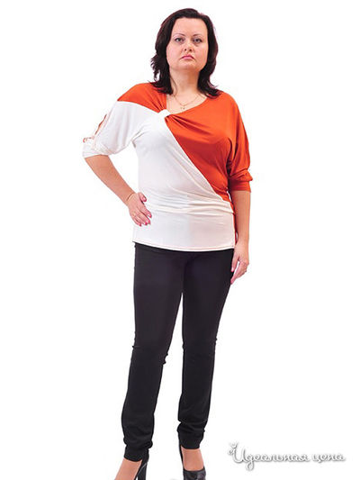 Блуза Lady Style, цвет цвет белый / коричневый