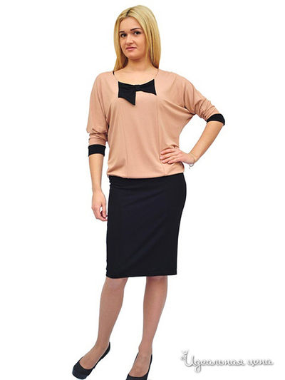 Платье Lady Style, цвет цвет бежевый / черный