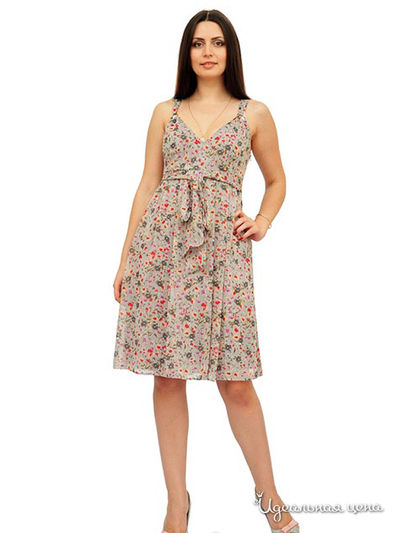 Платье Lady Style, цвет цвет кремовый / принт цветы