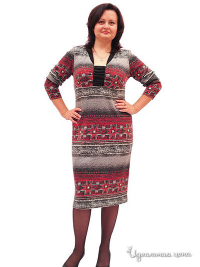 Платье Lady Style, цвет цвет красный / серый