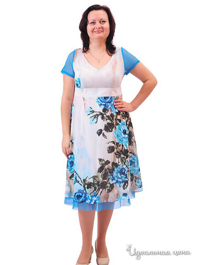 Платье Lady Style, цвет цвет белый / голубой