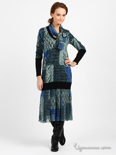 Платье Веретено, цвет цвет синий / зеленый