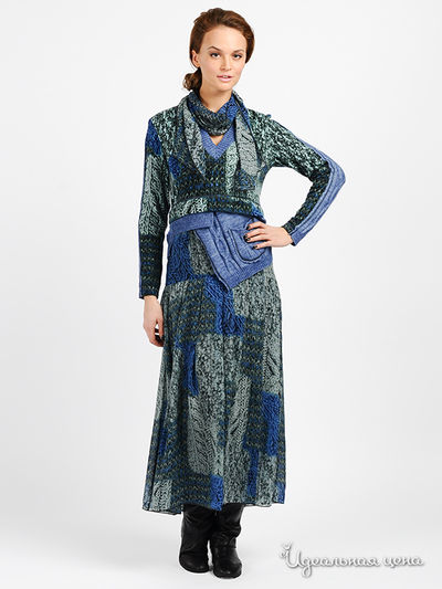 Платье Веретено, цвет цвет синий / зеленый