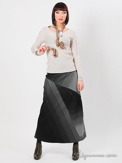 Юбка Веретено, цвет цвет темно-серый / принт полоса