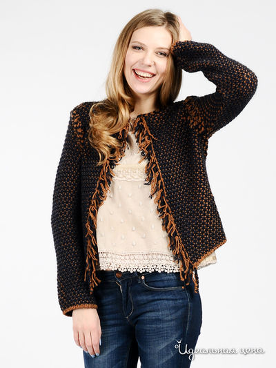 Кардиган Alessandra Boni, цвет цвет темно-синий / коричневый