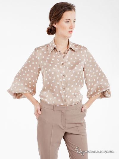 Блуза Levall, цвет цвет бежевый / принт горох