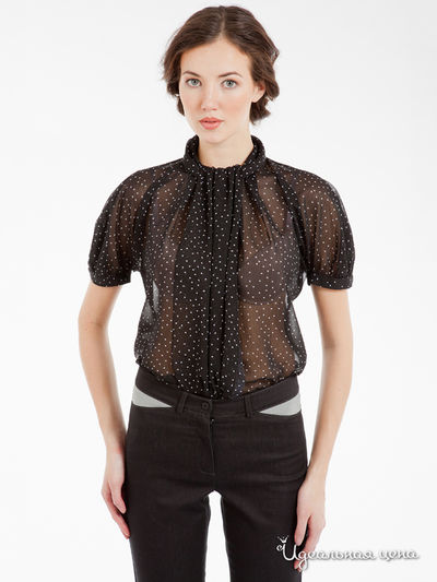 Блуза Levall, цвет цвет черный / принт горох