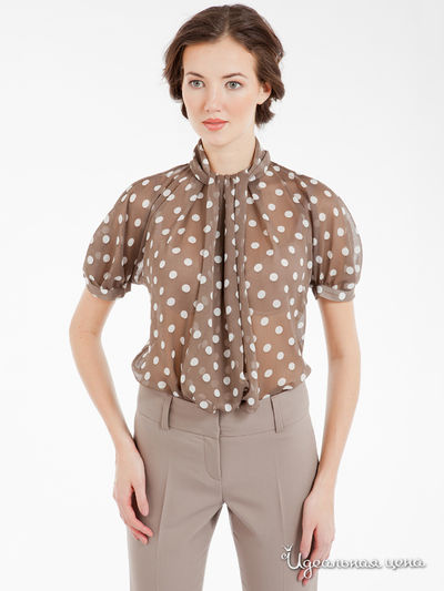 Блуза Levall, цвет цвет бежевый / принт горох