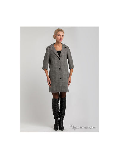 Пальто Levall, цвет цвет дымчатый / принт клетка