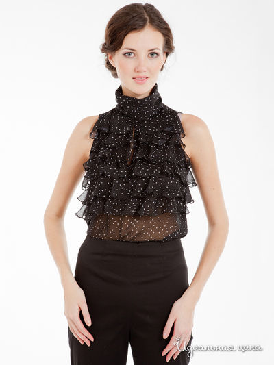Блуза Levall, цвет цвет черный / принт горох
