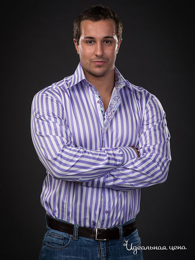 Рубашка Jess France, цвет цвет белый / лиловый / принт полоска