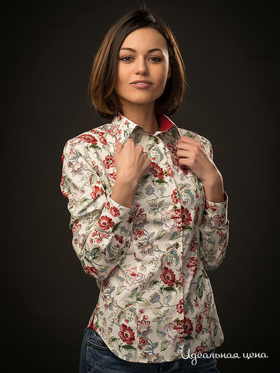 Рубашка Jess France, цвет цвет бежевый / принт цветы