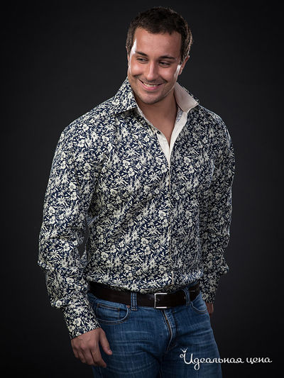 Рубашка Jess France, цвет цвет синий / принт цветы