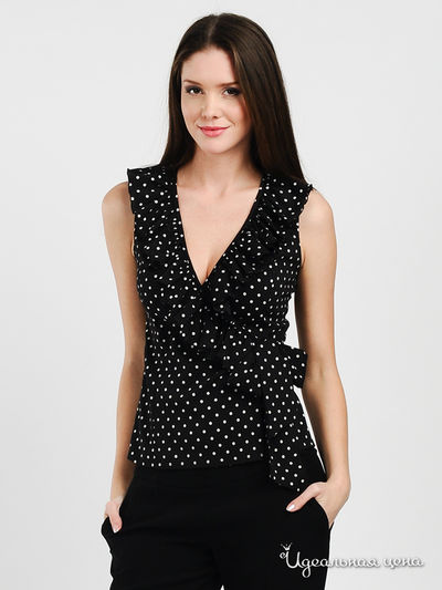 Топ Dino Chizari, цвет цвет черный / принт горох