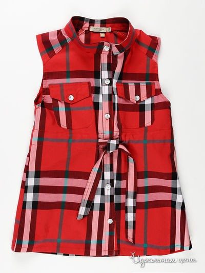 Платье Burberry, цвет цвет красный / мультиколор