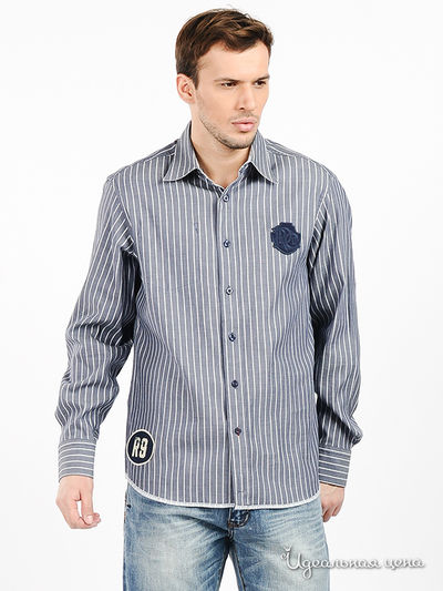 Рубашка Rocawear, цвет цвет синий / принт полоска
