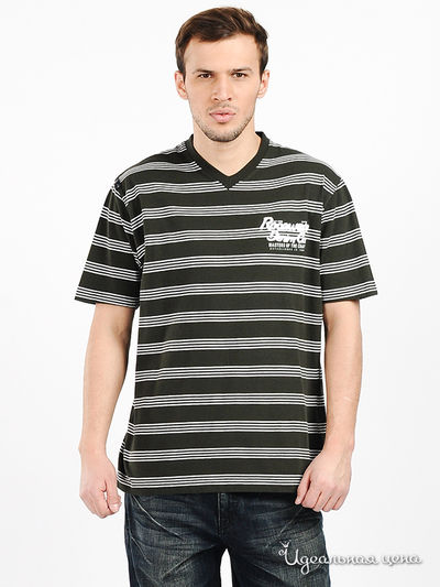 Футболка Rocawear, цвет цвет болотный / принт полоска